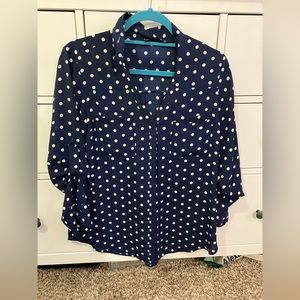 Express Polka Dot Button Up Shirt - Medium